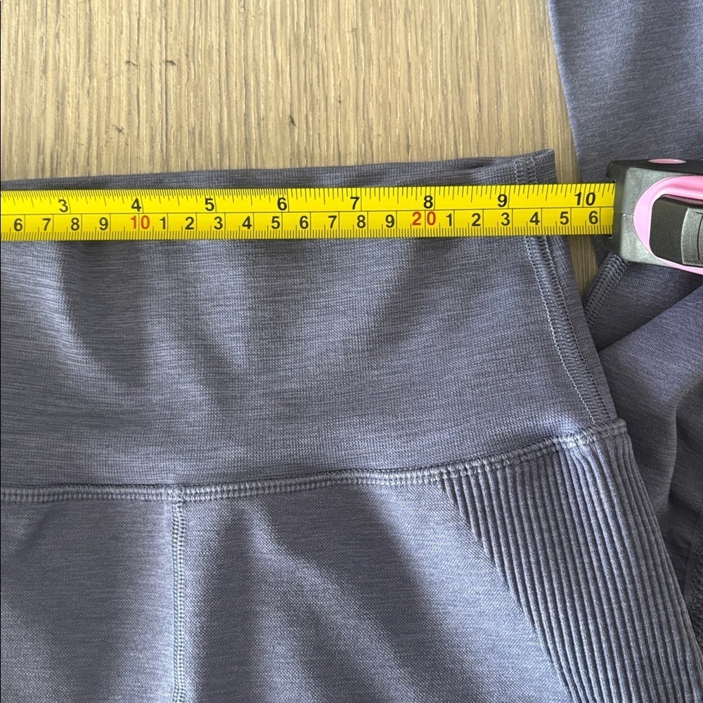 Alphalete High Rise Training Leggings Light Blue Ribbed Side Panels Size Small - Picture 7 of 7